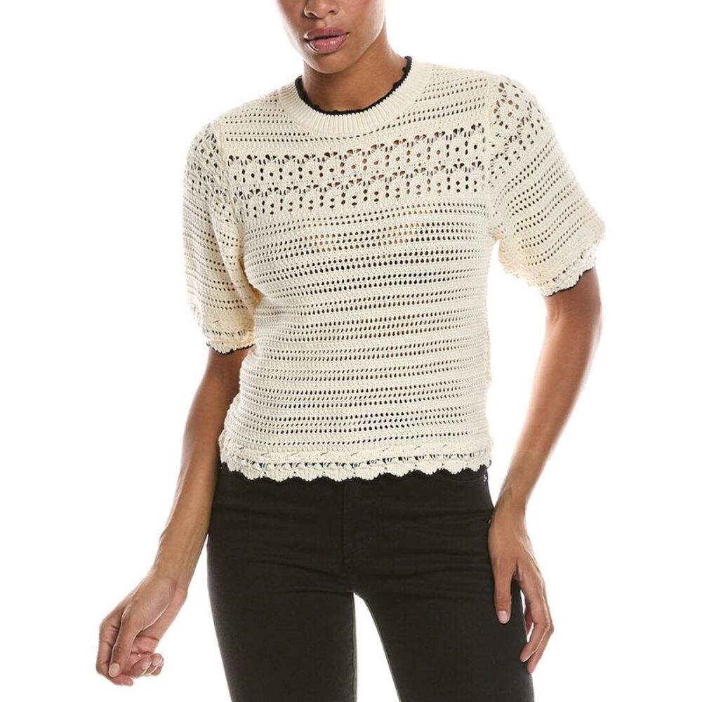 Madewell Womens Textured Sweater T-Shirt, White